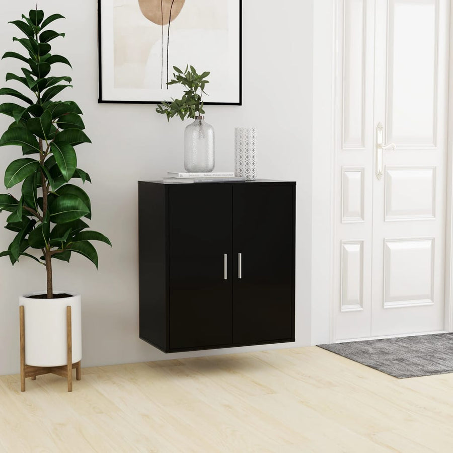 Schoenenkast 60x35x70 cm spaanplaat zwart Zwart