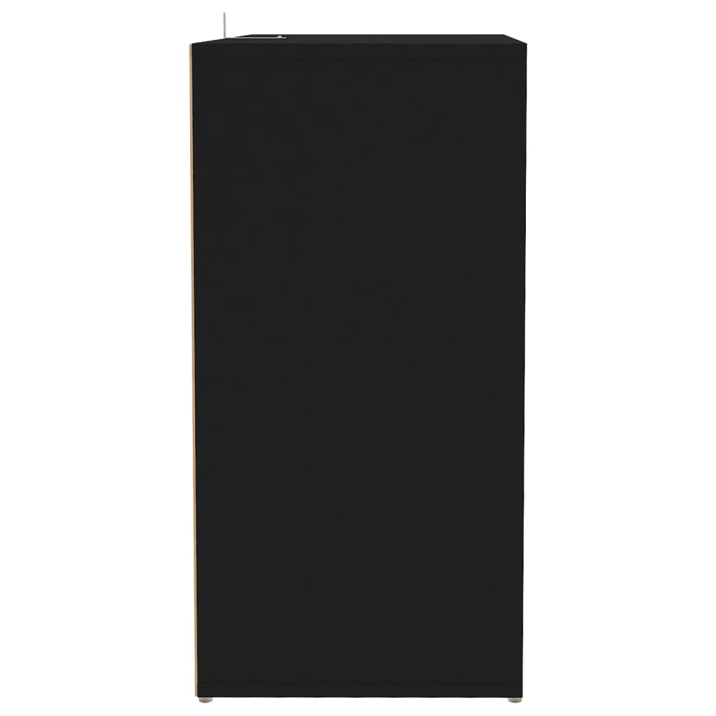 Schoenenkast 60x35x70 cm spaanplaat zwart Zwart