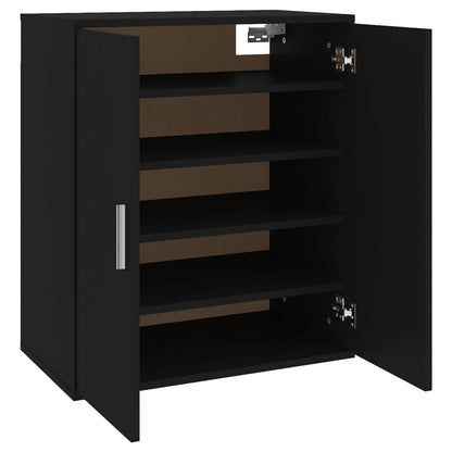 Schoenenkast 60x35x70 cm spaanplaat zwart Zwart