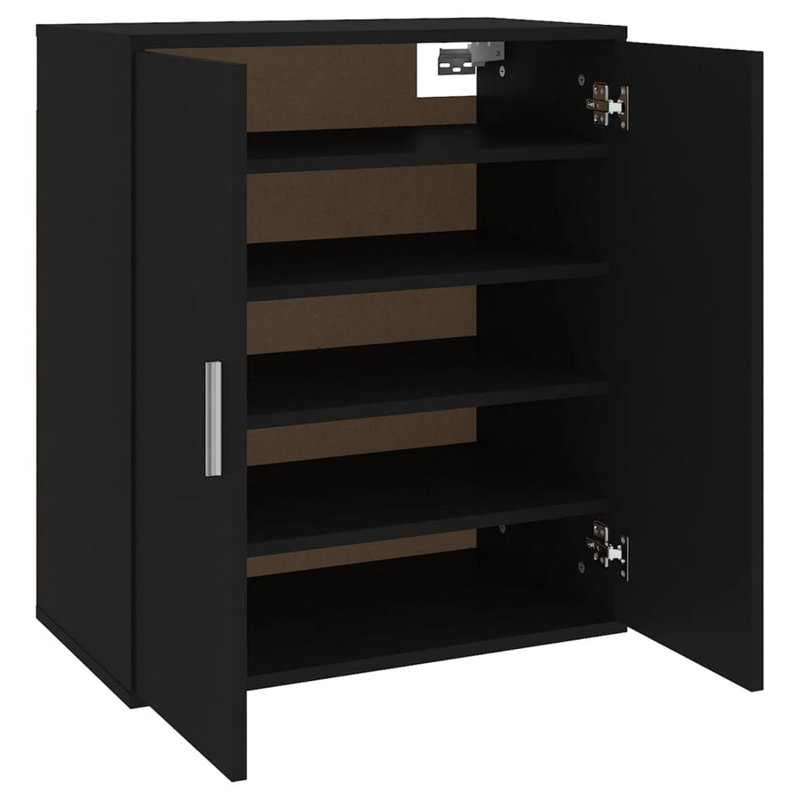 Schoenenkast 60x35x70 cm spaanplaat zwart Zwart