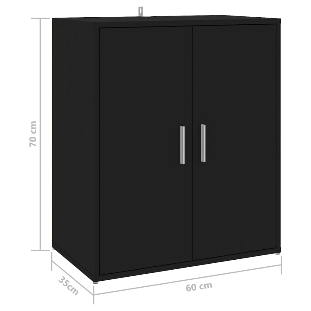 Schoenenkast 60x35x70 cm spaanplaat zwart Zwart