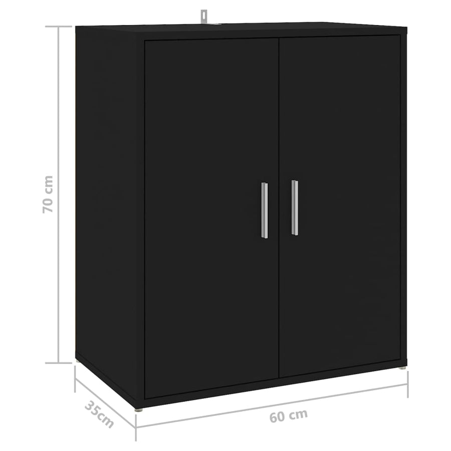 Schoenenkast 60x35x70 cm spaanplaat zwart Zwart