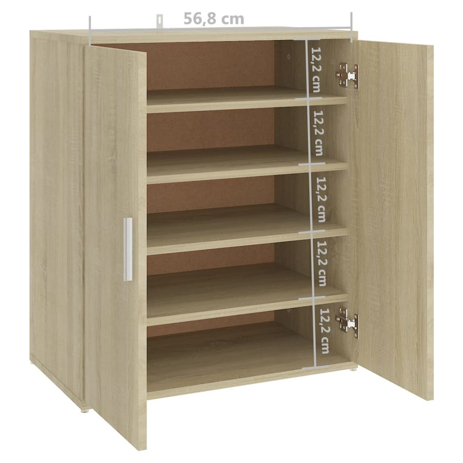 Schoenenkast 60x35x70 cm spaanplaat sonoma eikenkleurig Sonoma eiken