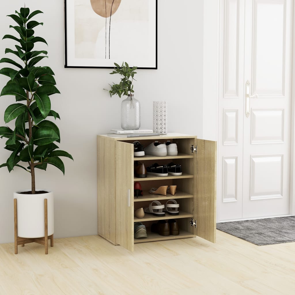 Schoenenkast 60x35x70 cm spaanplaat sonoma eikenkleurig Sonoma eiken