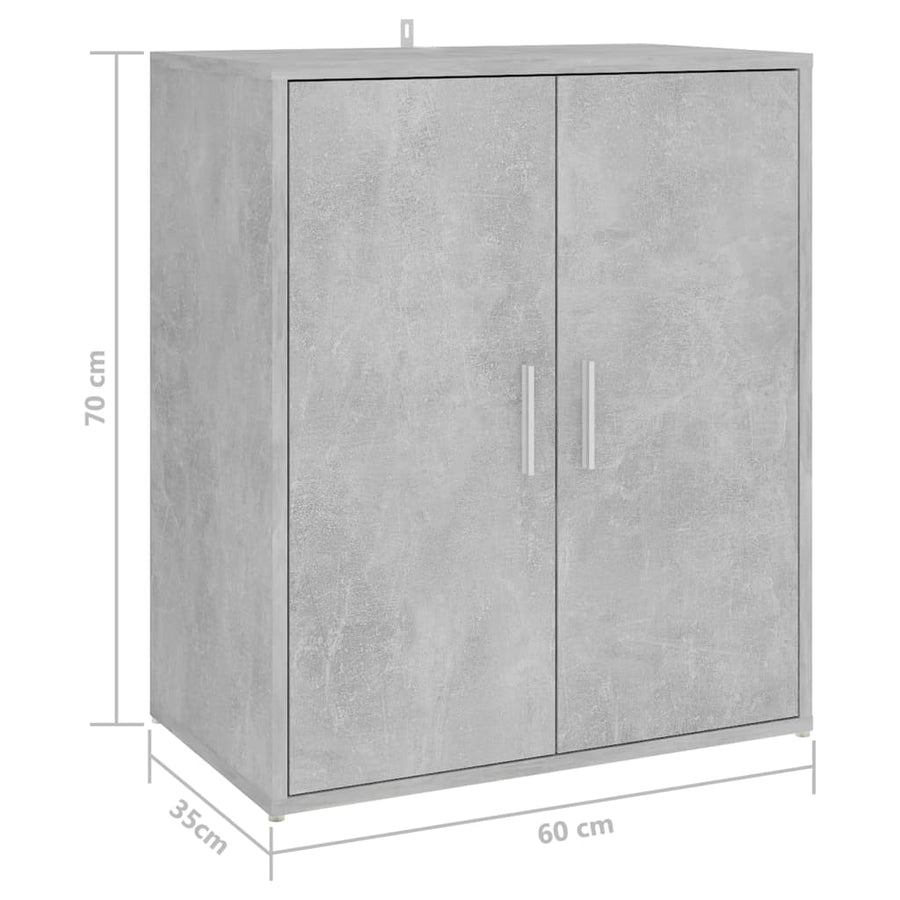 Schoenenkast 60x35x70 cm spaanplaat betongrijs Betongrijs
