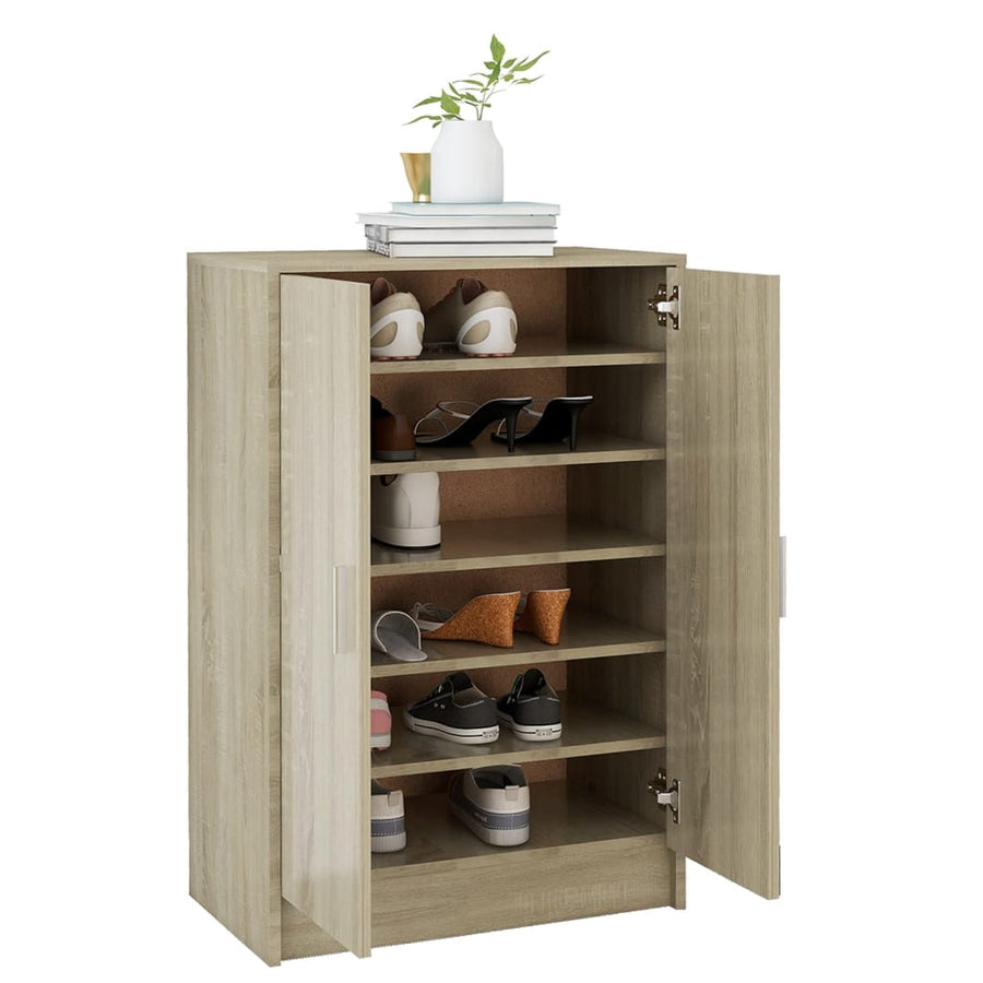 Schoenenkast 60X35X92 Cm Spaanplaat Kleurig Sonoma eiken