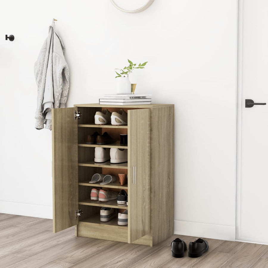 Schoenenkast 60X35X92 Cm Spaanplaat Kleurig Sonoma eiken