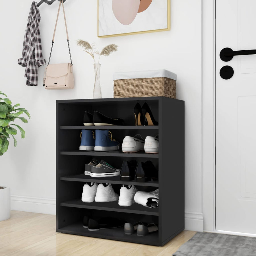 Schoenenkast 60X35X70 Cm Spaanplaat Zwart