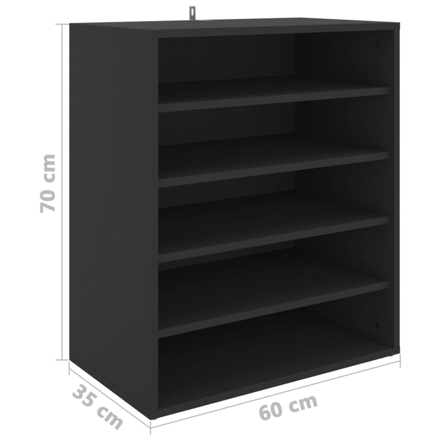 Schoenenkast 60X35X70 Cm Spaanplaat Zwart