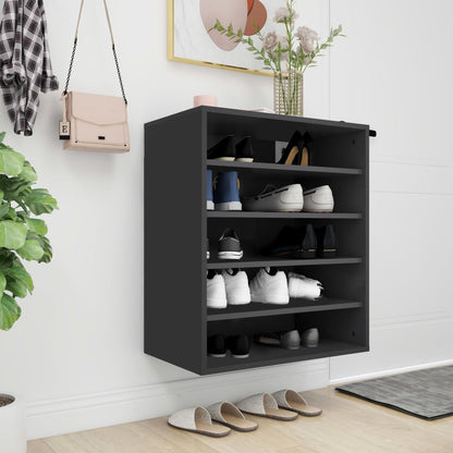 Schoenenkast 60X35X70 Cm Spaanplaat Zwart