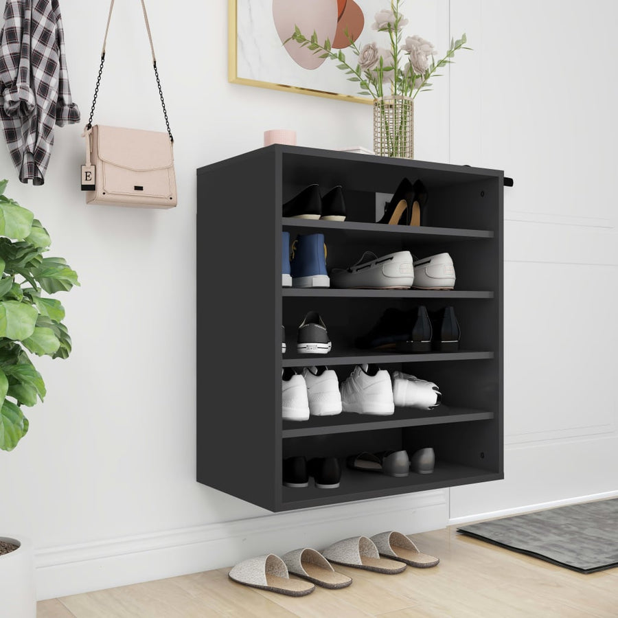 Schoenenkast 60X35X70 Cm Spaanplaat Zwart