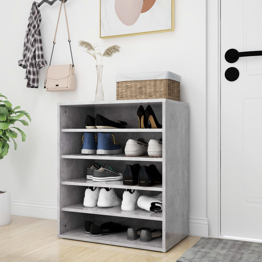 Schoenenkast 60X35X70 Cm Spaanplaat Betongrijs