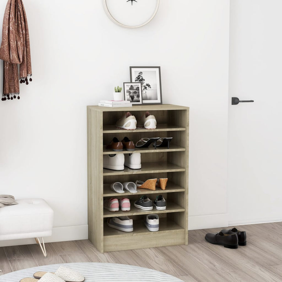 Schoenenkast 60X35X92 Cm Spaanplaat Kleurig Sonoma eiken