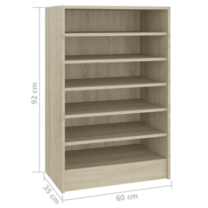 Schoenenkast 60X35X92 Cm Spaanplaat Kleurig Sonoma eiken