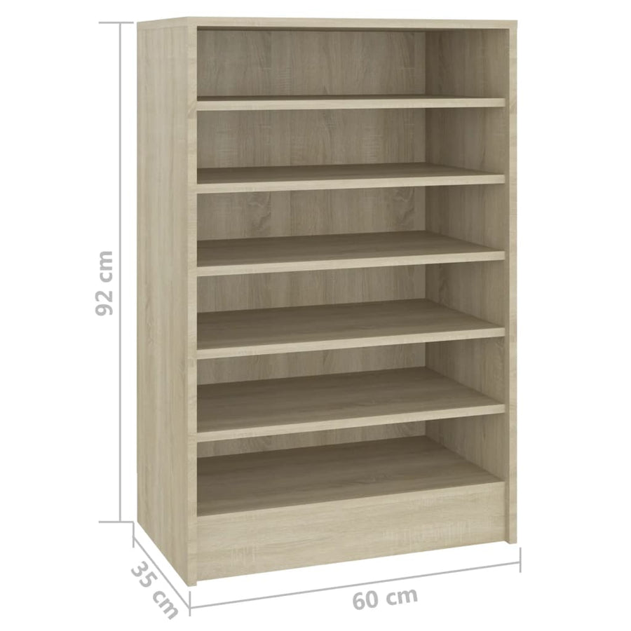 Schoenenkast 60X35X92 Cm Spaanplaat Kleurig Sonoma eiken