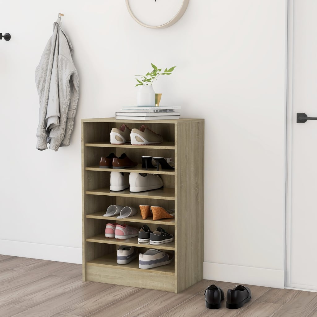 Schoenenkast 60X35X92 Cm Spaanplaat Kleurig Sonoma eiken