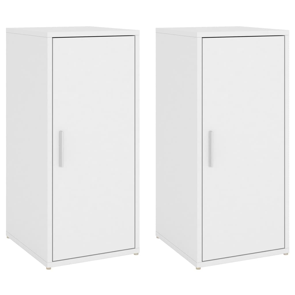 Schoenenkasten 2 St 32X35X70 Cm Bewerkt Hout Wit
