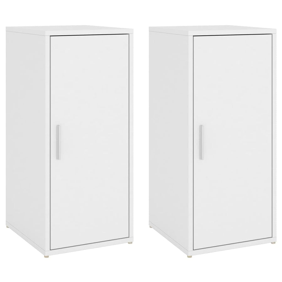 Schoenenkasten 2 St 32X35X70 Cm Bewerkt Hout Wit
