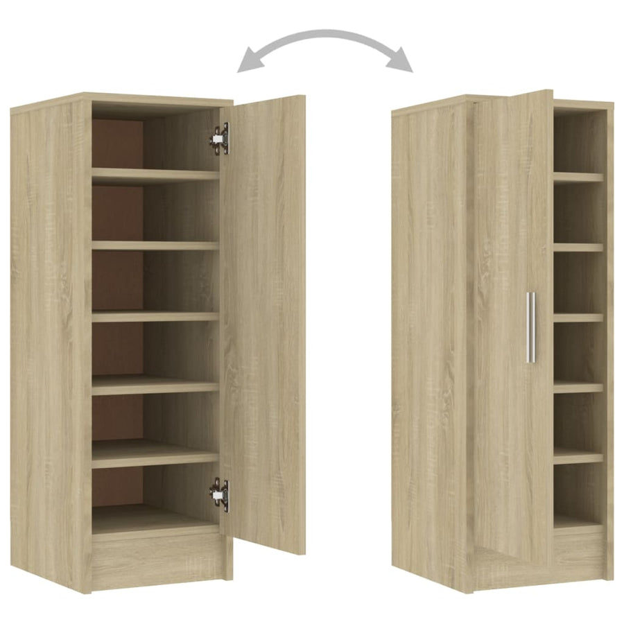 Schoenenkast 32x35x92 cm spaanplaat sonoma eikenkleurig Sonoma eiken