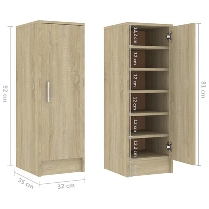 Schoenenkast 32x35x92 cm spaanplaat sonoma eikenkleurig Sonoma eiken