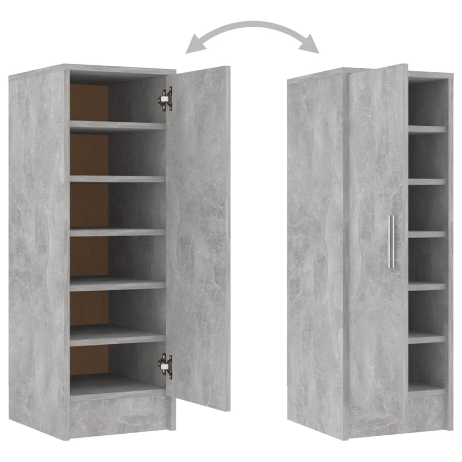 Schoenenkast 32x35x92 cm spaanplaat betongrijs Betongrijs