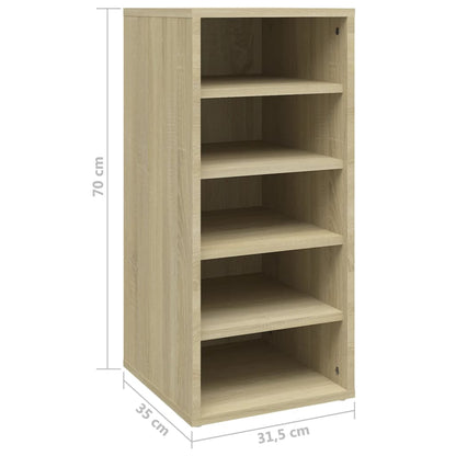 Schoenenkast 3,5X35X70 Cm Spaanplaat Kleurig 1 Sonoma eiken