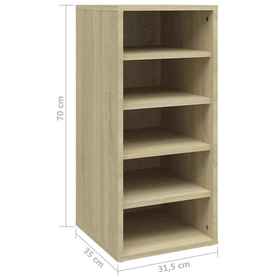 Schoenenkast 3,5X35X70 Cm Spaanplaat Kleurig 1 Sonoma eiken