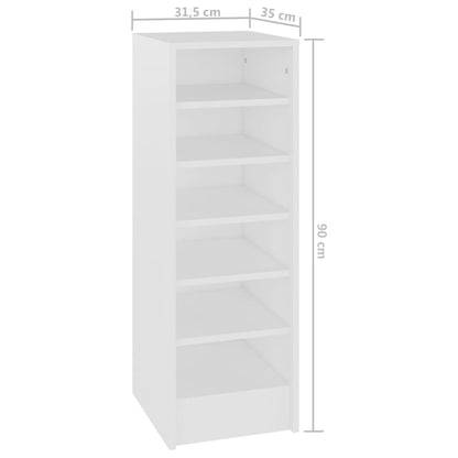 Schoenenkast 31,5x35x90 cm spaanplaat wit Wit