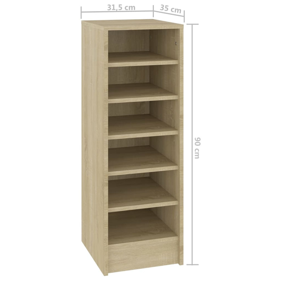 Schoenenkast 31,5x35x90 cm spaanplaat sonoma eikenkleurig Sonoma eiken