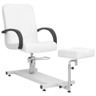 Salonstoel met voetenbankje 127x60x98 cm kunstleer wit