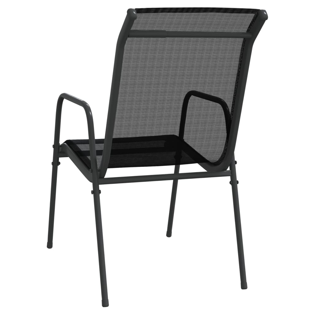 Tuinstoelen Staal En Textileen Zwart 2