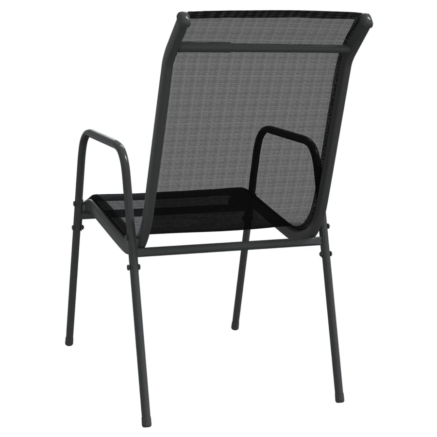 Tuinstoelen Staal En Textileen Zwart 2