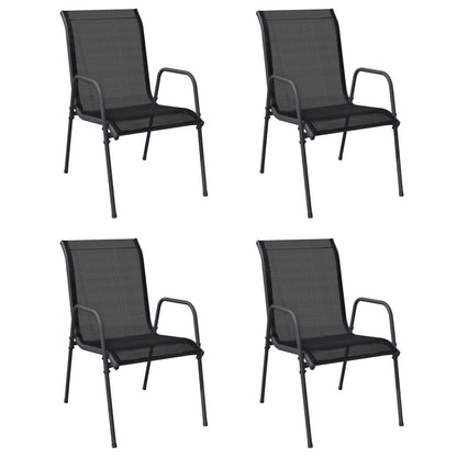 Tuinstoelen Staal En Textileen Zwart 4