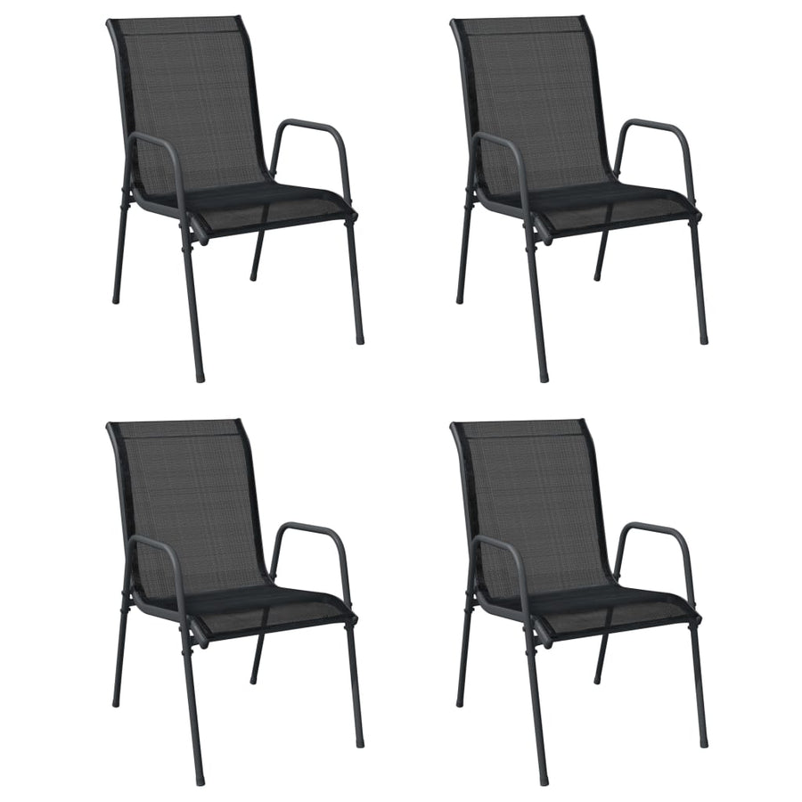 Tuinstoelen Staal En Textileen Zwart 4
