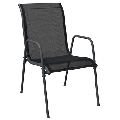 Tuinstoelen Staal En Textileen Zwart 4