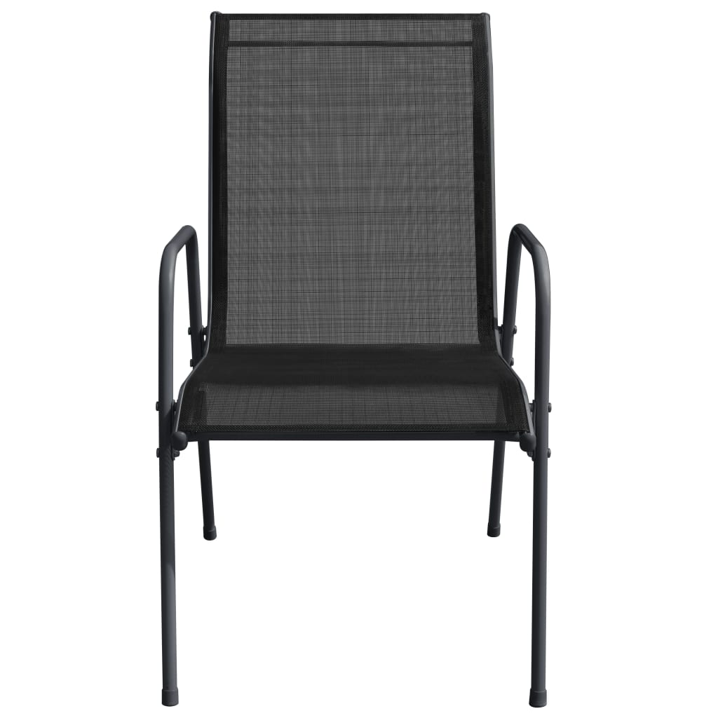 Tuinstoelen Staal En Textileen Zwart 4
