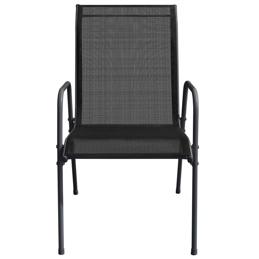 Tuinstoelen Staal En Textileen Zwart 4