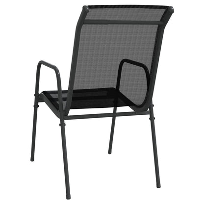 Tuinstoelen Staal En Textileen Zwart 4
