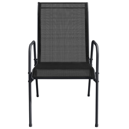 Tuinstoelen Staal En Textileen Zwart 6