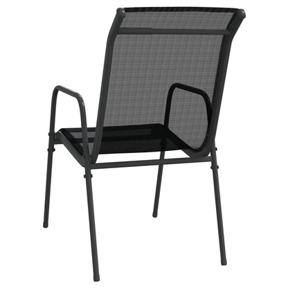 Tuinstoelen Staal En Textileen Zwart 6