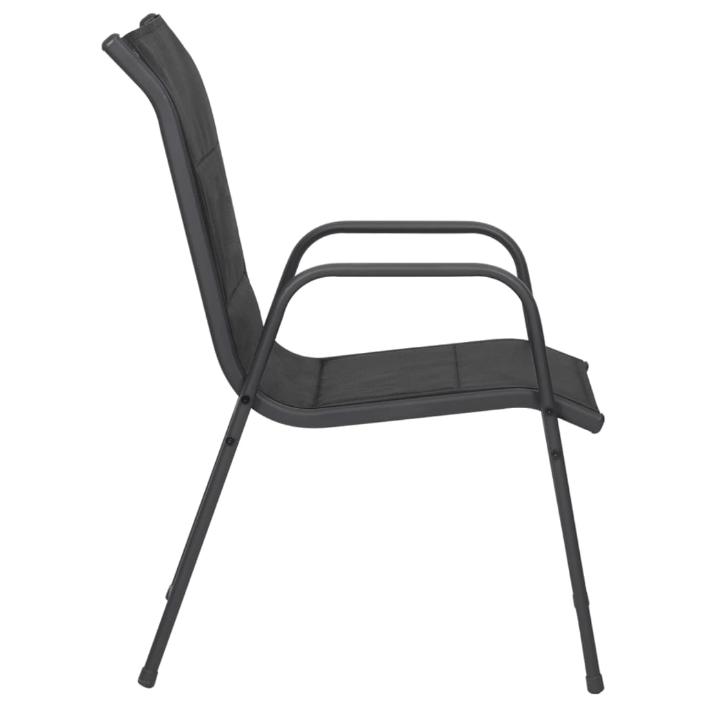 Tuinstoelen Staal En Textileen Zwart 2
