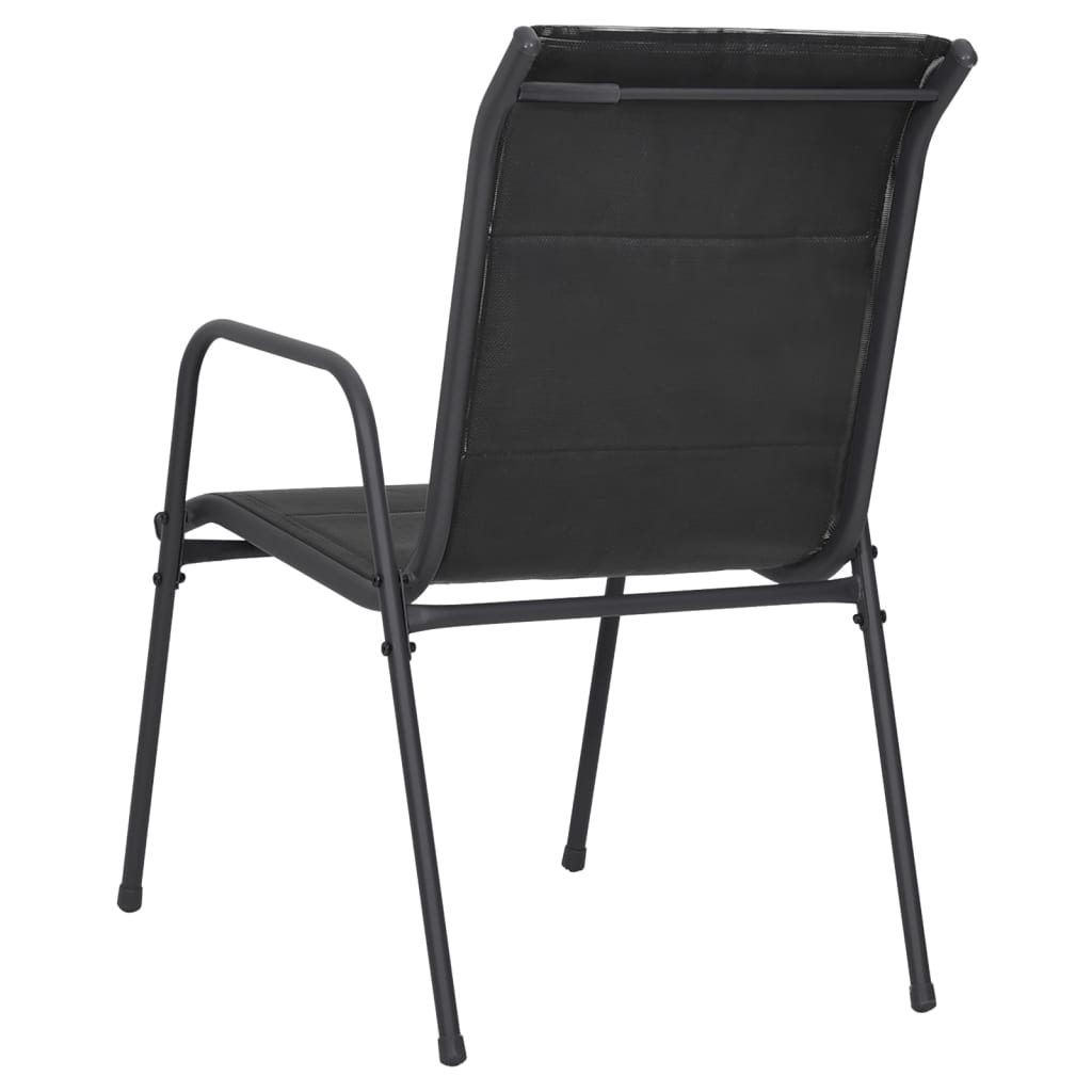Tuinstoelen Staal En Textileen Zwart 2