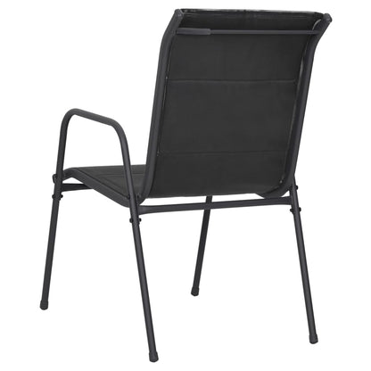 Tuinstoelen Staal En Textileen Zwart 2