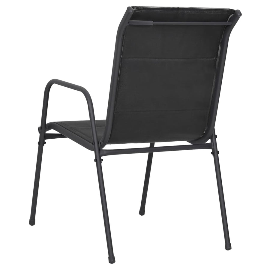 Tuinstoelen Staal En Textileen Zwart 2