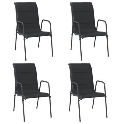 Tuinstoelen Staal En Textileen Zwart 4