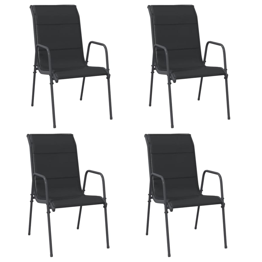 Tuinstoelen Staal En Textileen Zwart 4