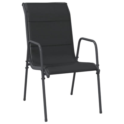 Tuinstoelen Staal En Textileen Zwart 6