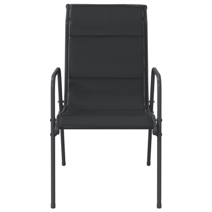 Tuinstoelen Staal En Textileen Zwart 6