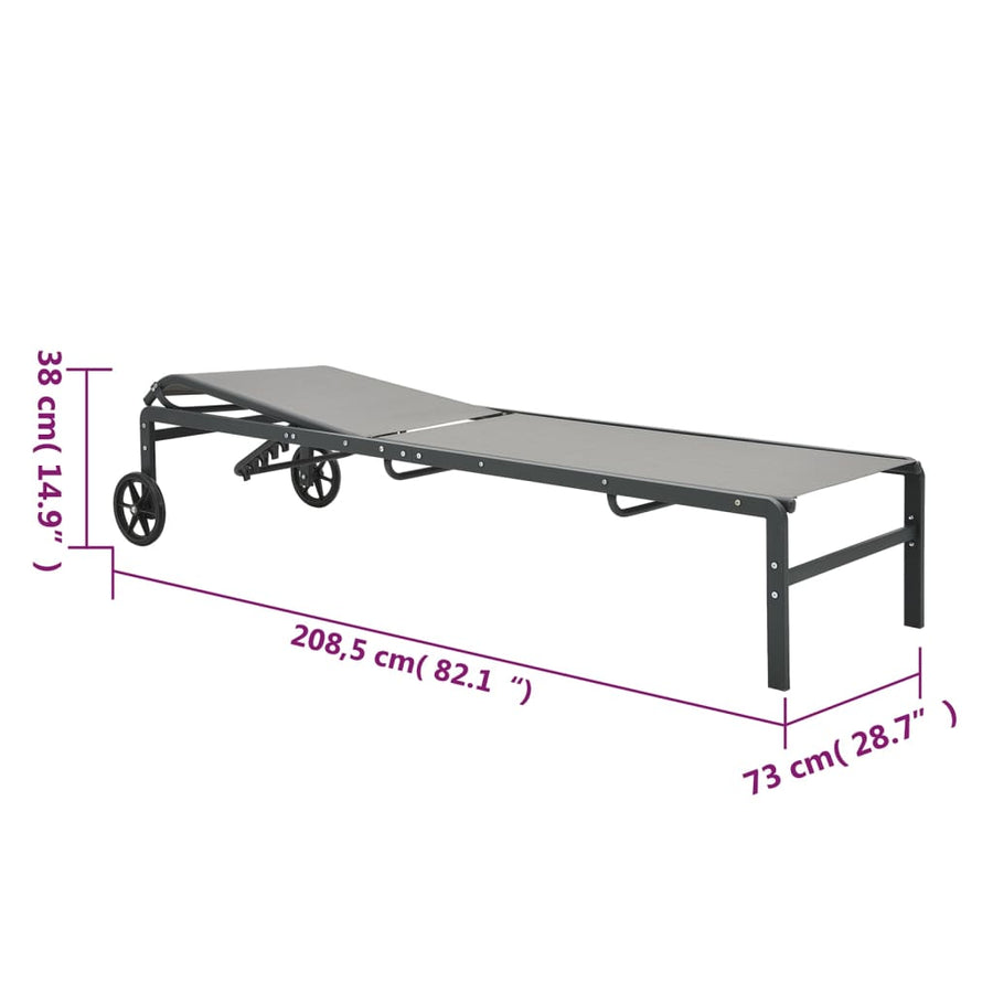 Ligbedden 2 st met tafel textileen en staal