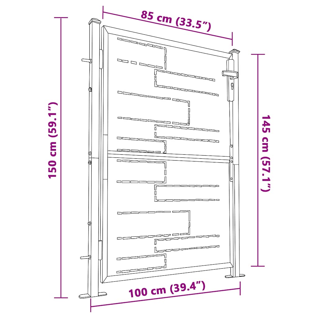 Tuinpoort 100X145 Cm Roestvrij Staal 100 x 150 cm